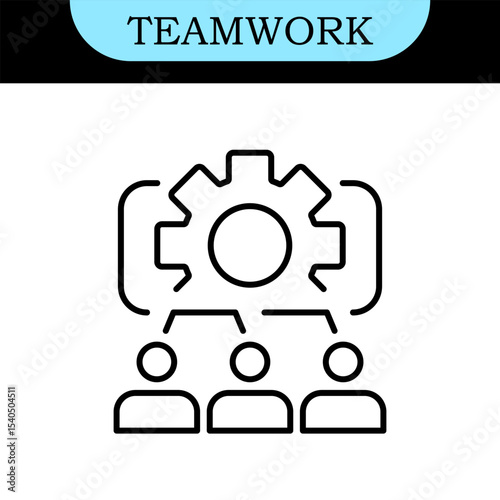 Teamwork Line Editable Icons set. Vector illustration in modern thin line style of business icons: Collaboration, Research, Meeting and more. Pictograms and infographics for mobile apps