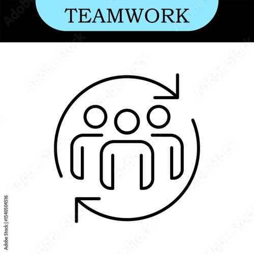 Teamwork Line Editable Icons set. Vector illustration in modern thin line style of business icons: Collaboration, Research, Meeting and more. Pictograms and infographics for mobile apps