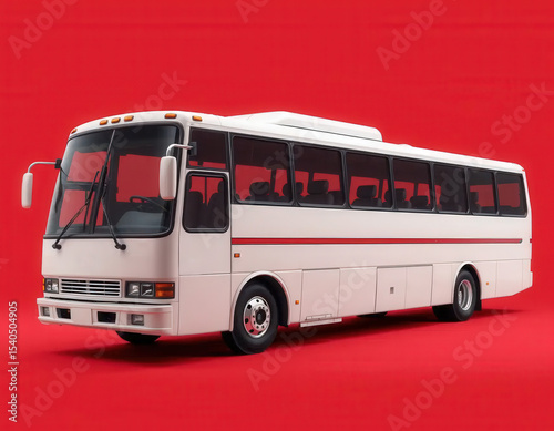 High-resolution mockup of a 1990s-style bus with a clean studio backdrop. Suitable for retro branding, vehicle design concepts, and promotional visuals.