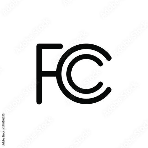 FCC Black Icon Vector.