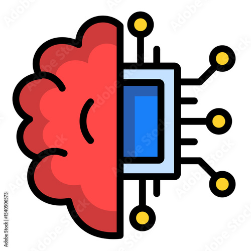Machine Learning  Icon Element For Design	