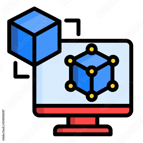 Digital Twin  Icon Element For Design	