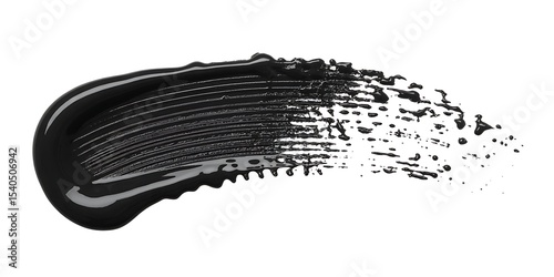 Close-up of Black Mascara Swatch Texture, Pigment & Application