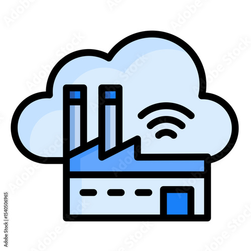 Cloud Manufacturing  Icon Element For Design	