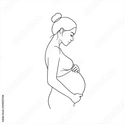 pregnancy logo pregnant woman maternal vector illustration