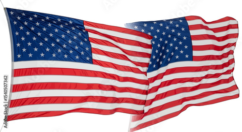 American Flag Waving Stars and Stripes - Independence Day Vector Illustration