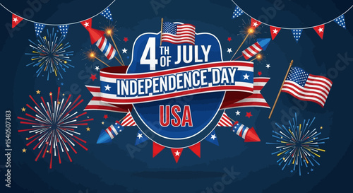 Celebrating America's Independence Day Fireworks, Flags, and Festive Designs