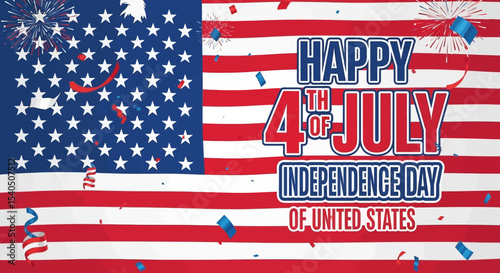Happy 4th of July United States Independence Day Celebration