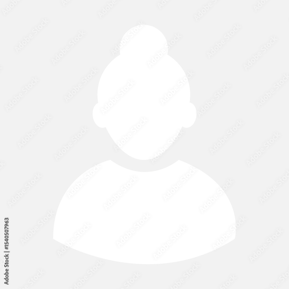 Obraz premium Flat illustration in grayscale. Avatar, user profile, person icon, gender neutral silhouette, profile picture. Suitable for social media profiles, icons, screensavers and as a template.