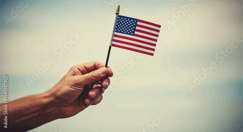Celebrating American Patriotism A Hand Holding the US Flag