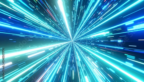 Light Speed Tunnel with Abstract Background.