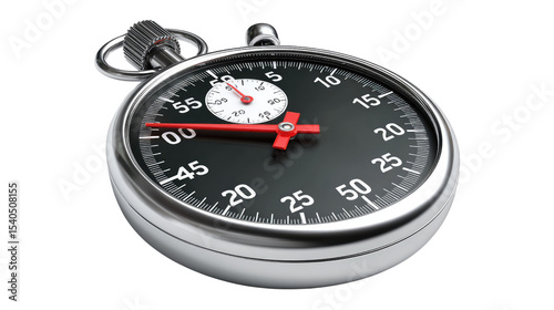 Precision Timing: An elegant, highly detailed, and crisp image of a classic stopwatch against a soft background, capturing time measurement