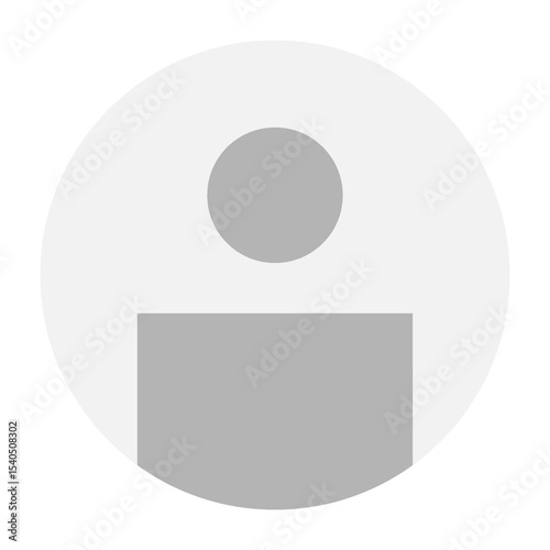 Flat illustration in grayscale. Avatar, user profile, person icon, gender neutral silhouette, profile picture. Suitable for social media profiles, icons, screensavers and as a template.