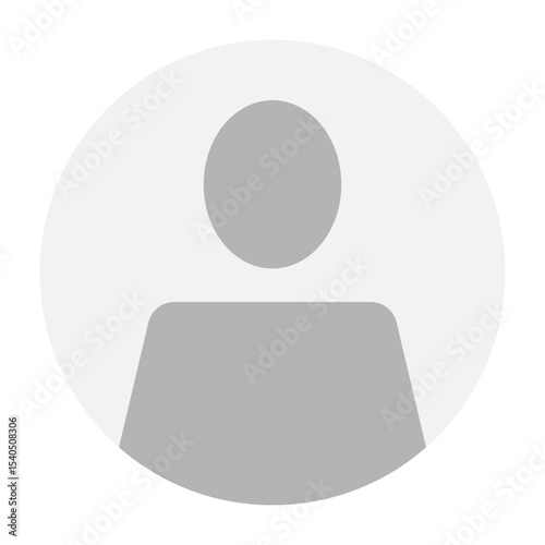Flat illustration in grayscale. Avatar, user profile, person icon, gender neutral silhouette, profile picture. Suitable for social media profiles, icons, screensavers and as a template.