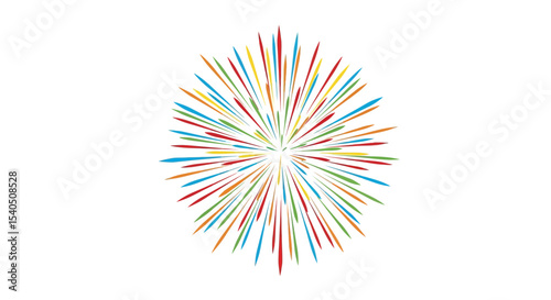 Colorful Fireworks Burst Independence Day Celebration Vector Illustration