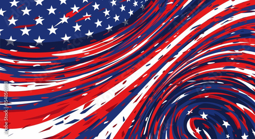 Abstract American Flag Design Independence Day Celebration
