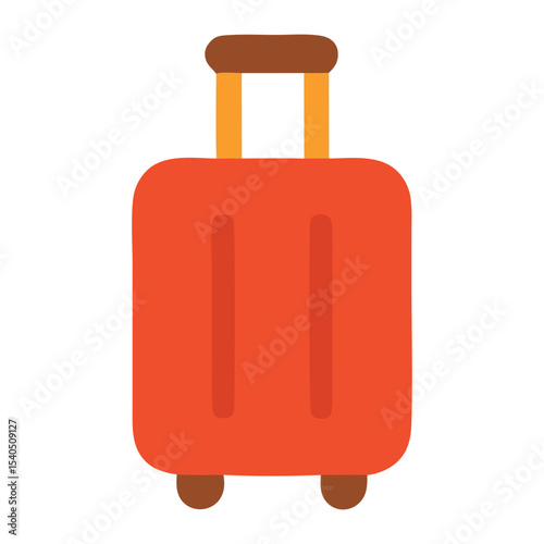 Simple wheeled suitcase for travel. Suitcase, luggage, traveling, vacation, trip, journey, transportation, tourism, traveler, holiday, bag, portable, storage.