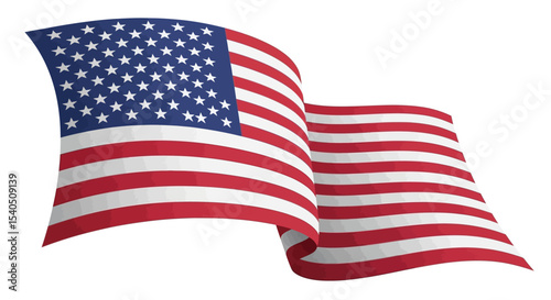 Waving American Flag Independence Day Vector Illustration