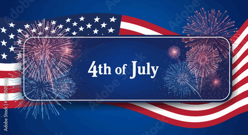 Patriotic Fourth of July Fireworks Celebration Banner