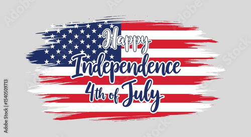 Happy Independence Day 4th of July American Flag Design