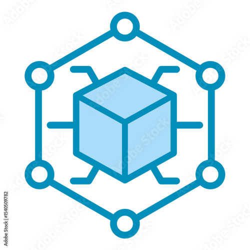 Blockchain Technology  Icon Element For Design	