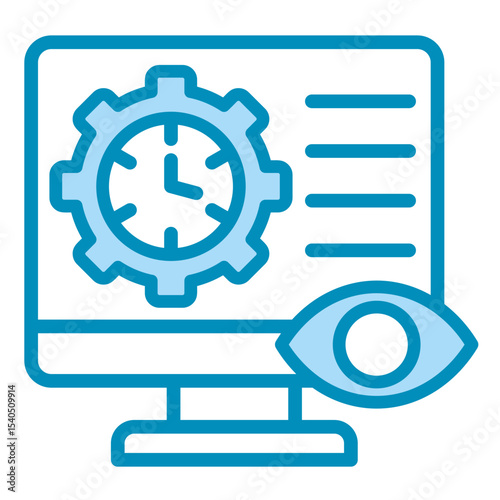 Real-Time Monitoring  Icon Element For Design	