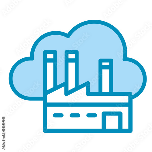 Industrial Cloud  Icon Element For Design	