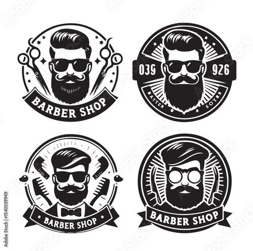 Classic Men’s Grooming and Haircut Emblems