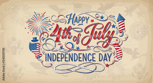 Happy 4th of July Independence Day Celebration Design