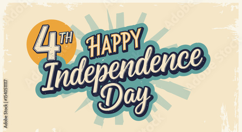 Happy 4th of July Independence Day Vintage Design