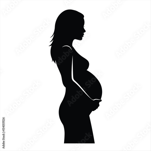 pregnancy logo pregnant woman maternal vector illustration