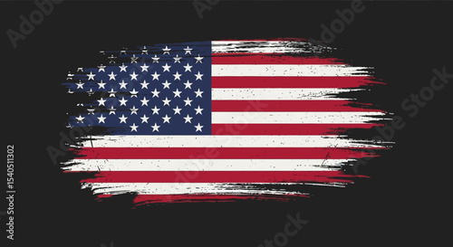 Grunge American Flag Independence Day Vector Graphic