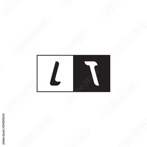 Monogram Logo Design Unique Simple Bold LT Initial Alphabet Vector Alphabet