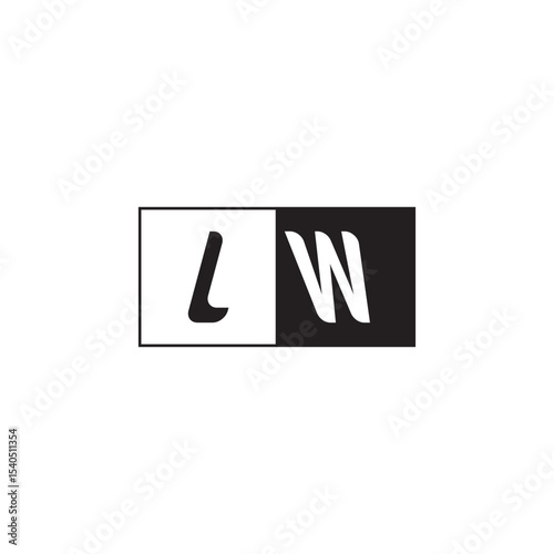 Monogram Logo Design Unique Simple Bold LW Initial Alphabet Vector Alphabet