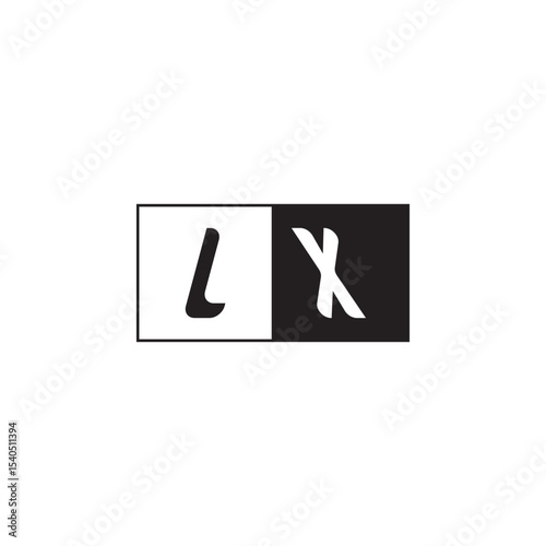 Monogram Logo Design Unique Simple Bold LX Initial Alphabet Vector Alphabet