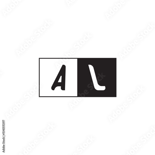 Monogram Logo Design Unique Simple Bold AL Initial Alphabet Vector Alphabet