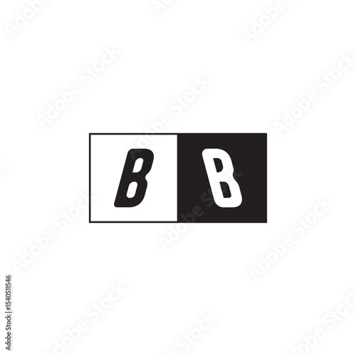 Monogram Logo Design Unique Simple Bold BB Initial Alphabet Vector Alphabet