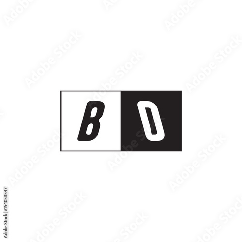 Monogram Logo Design Unique Simple Bold BD Initial Alphabet Vector Alphabet