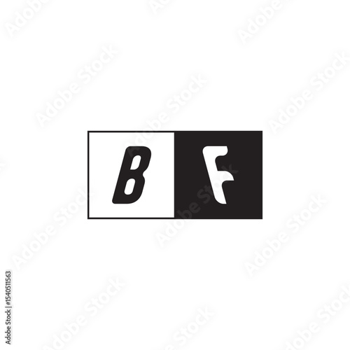 Monogram Logo Design Unique Simple Bold BF Initial Alphabet Vector Alphabet
