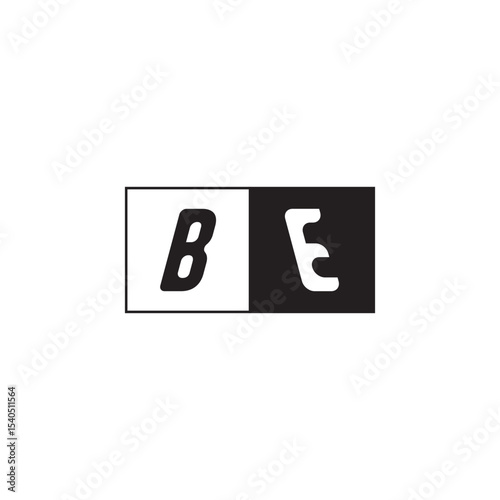Monogram Logo Design Unique Simple Bold BE Initial Alphabet Vector Alphabet
