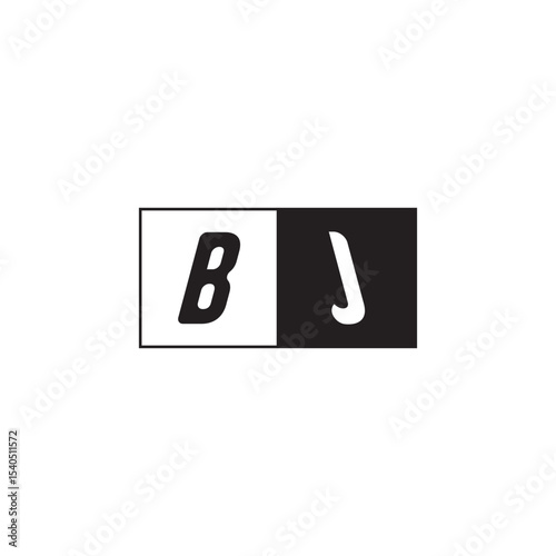 Monogram Logo Design Unique Simple Bold BJ Initial Alphabet Vector Alphabet
