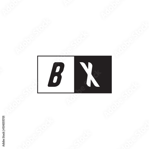 Monogram Logo Design Unique Simple Bold BX Initial Alphabet Vector Alphabet