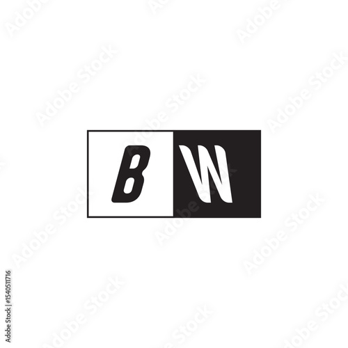 Monogram Logo Design Unique Simple Bold BW Initial Alphabet Vector Alphabet