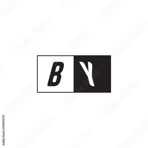 Monogram Logo Design Unique Simple Bold BY Initial Alphabet Vector Alphabet