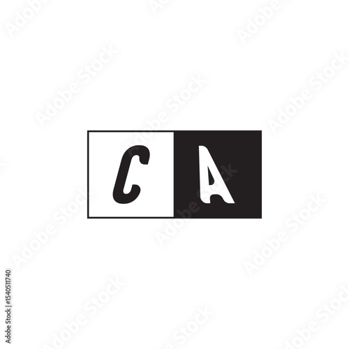 Monogram Logo Design Unique Simple Bold CA Initial Alphabet Vector Alphabet