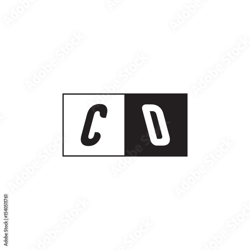 Monogram Logo Design Unique Simple Bold CD Initial Alphabet Vector Alphabet