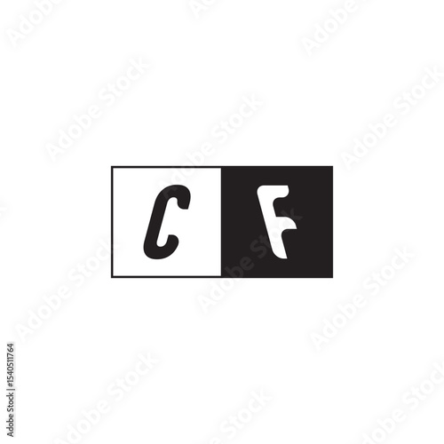 Monogram Logo Design Unique Simple Bold CF Initial Alphabet Vector Alphabet