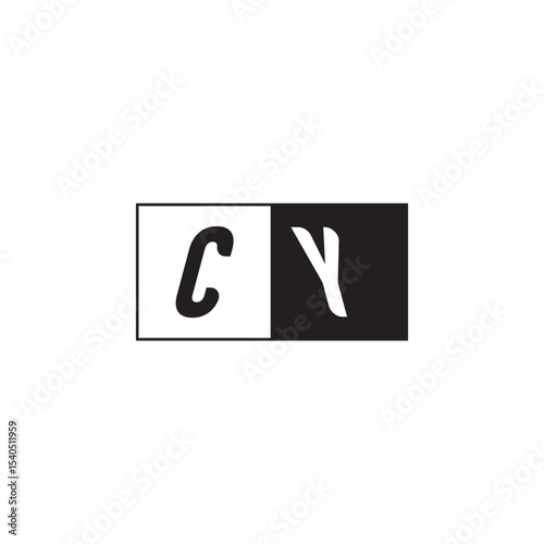 Monogram Logo Design Unique Simple Bold CY Initial Alphabet Vector Alphabet