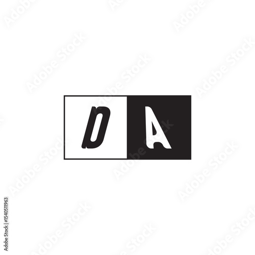 Monogram Logo Design Unique Simple Bold DA Initial Alphabet Vector Alphabet