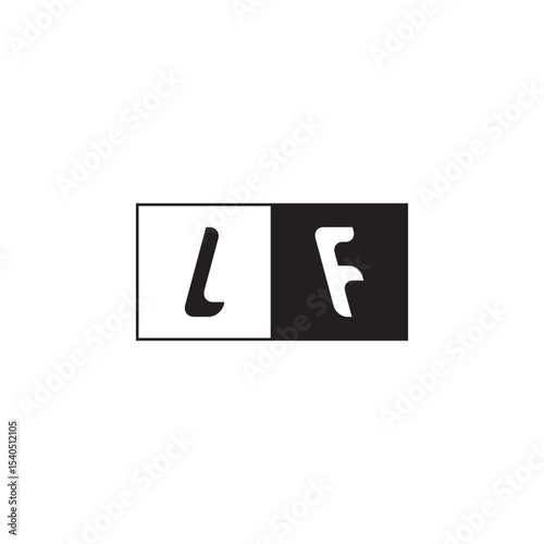 Monogram Logo Design Unique Simple Bold LF Initial Alphabet Vector Alphabet